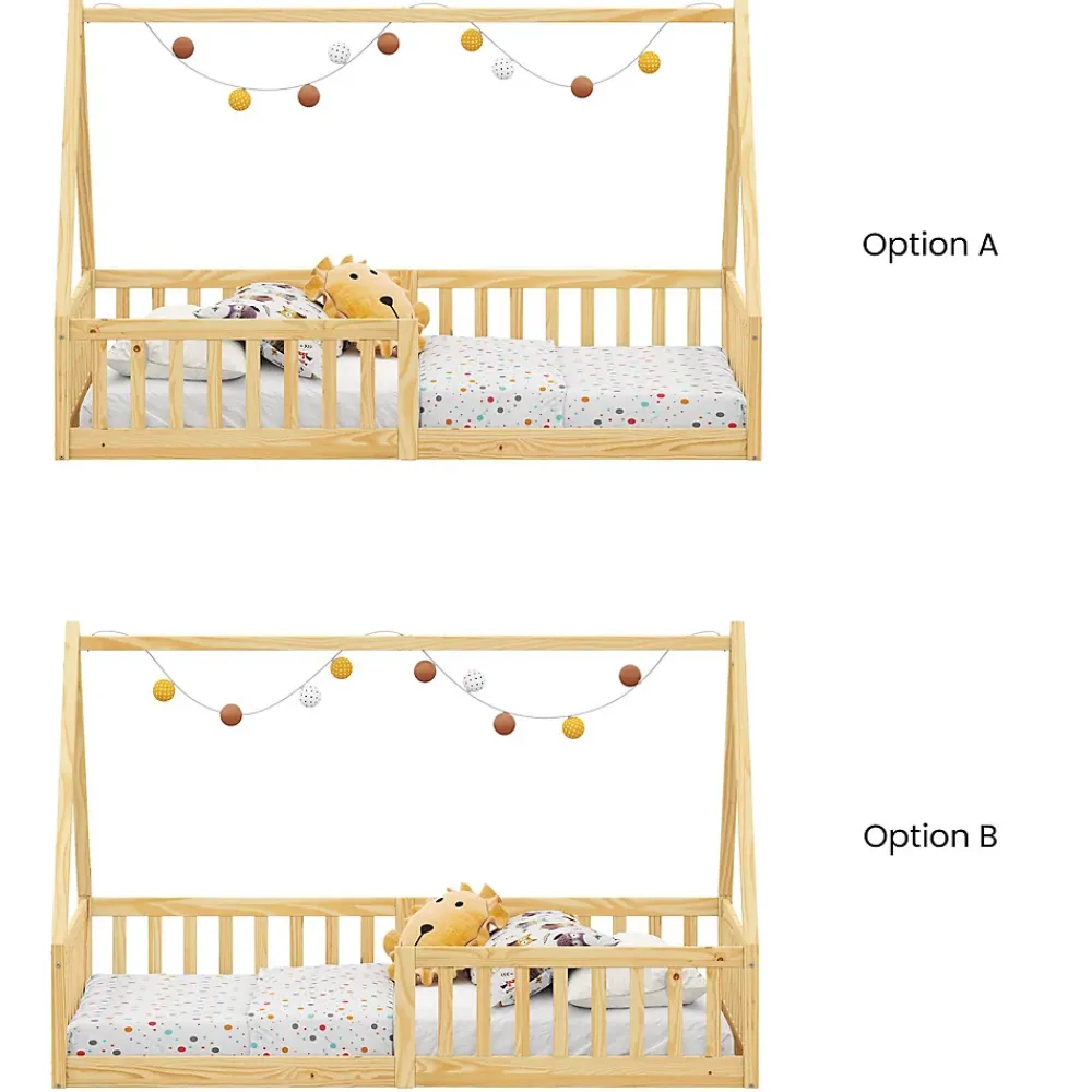 Idimex Lit cabane NICOLAS 90 x 190 cm, en pin massif coloris naturel*Enfant Lit Enfant