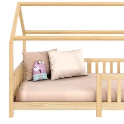 Idimex Lit cabane NINA 90 x 190 cm, en pin massif finition naturelle*Enfant Lit Enfant
