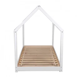 Lit cabane PANDA 90x200 + 1 sommier / Blanc><noscript><img width=