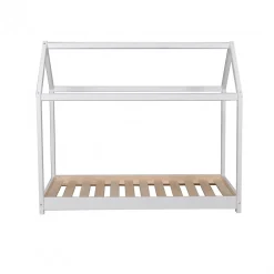 Lit cabane PANDA 90x190 + 1 sommier / Blanc><noscript><img width=