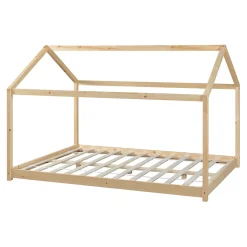 Lit cabane pour enfant Cerro bois de pin contreplaqué 120 x 200 cm naturel en.casa>[En.Casa] Hot