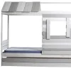 Pegane Lit cabane pour enfant en bois coloris blanc, gris - couchage 90 x 190 cm - Longueur 200 x Profondeur 102 x Hauteur 181 cm* Lit Coffre