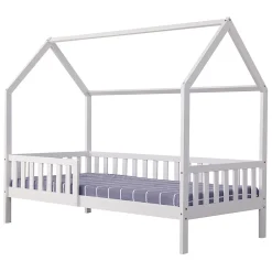Lit cabane pour enfant 190x90cm blanc MARCEAU -><noscript><img width=