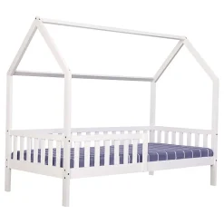 Lit cabane pour enfant 190x90cm blanc MARCEAU -><noscript><img width=