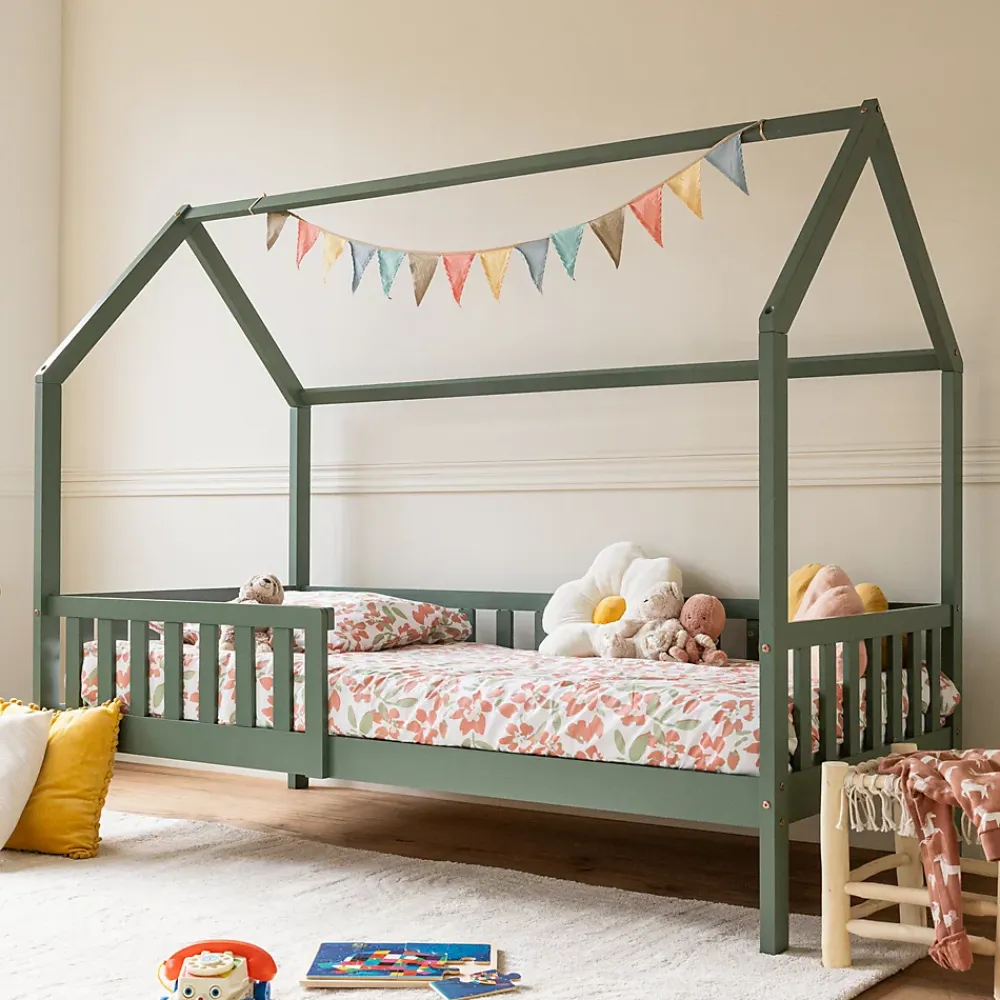 Happy Garden Lit cabane pour enfant 190x90cm vert MARCEAU -*Enfant Lit Enfant