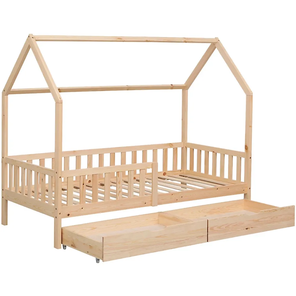 Happy Garden Lit cabane pour enfant 190x90cm en bois avec tiroirs MARCEAU -*Enfant Lit Enfant