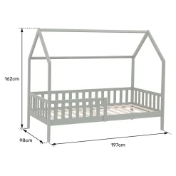 Happy Garden Lit cabane pour enfant 190x90cm en bois avec tiroirs MARCEAU -*Enfant Lit Enfant