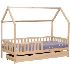 Happy Garden Lit cabane pour enfant 190x90cm en bois avec tiroirs MARCEAU -*Enfant Lit Enfant