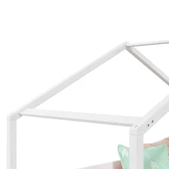 Lit cabane RENA 90 x 190 cm, en pin massif lasuré blanc><noscript><img width=