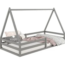 Lit cabane SILA 90 x 200 cm, en pin massif gris>Idimex Clearance