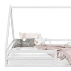 Idimex Lit cabane SILA 90 x 190 cm, en pin massif blanc*Enfant Lit Enfant