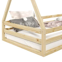 Lit cabane SILA 90 x 200 cm, en pin massif naturel><noscript><img width=