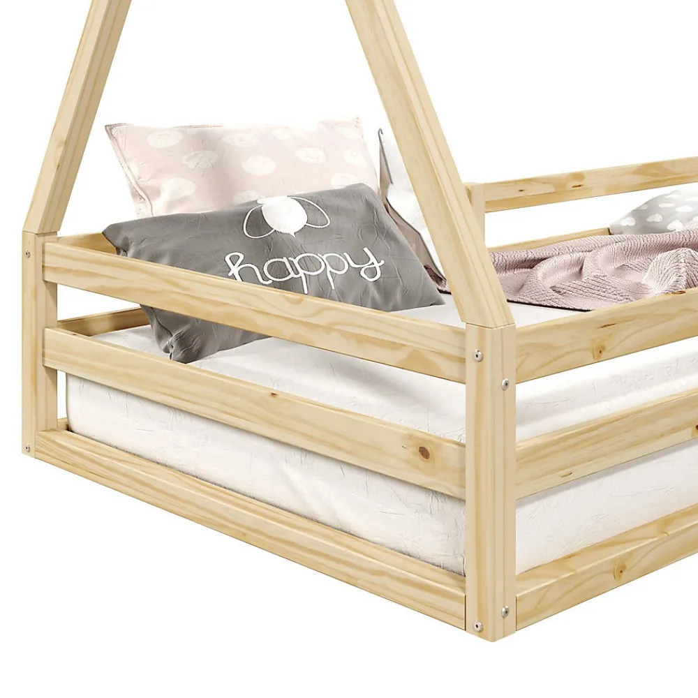 Lit cabane SILA 90 x 200 cm, en pin massif naturel>Idimex