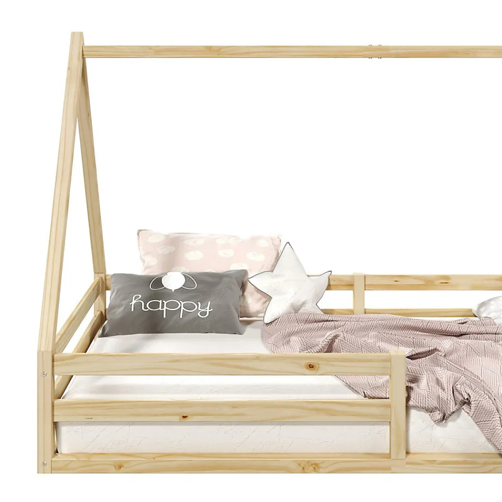 Lit cabane SILA 90 x 200 cm, en pin massif naturel>Idimex