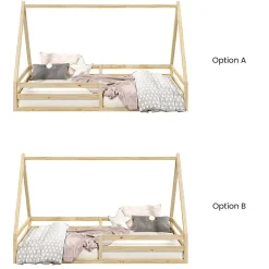 Lit cabane SILA 90 x 200 cm, en pin massif naturel><noscript><img width=