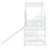 Simple Life Lit cabane superposé avec toboggan, escalier, fenêtres, garde-corps, bois massif, blanc*Enfant Lit Enfant