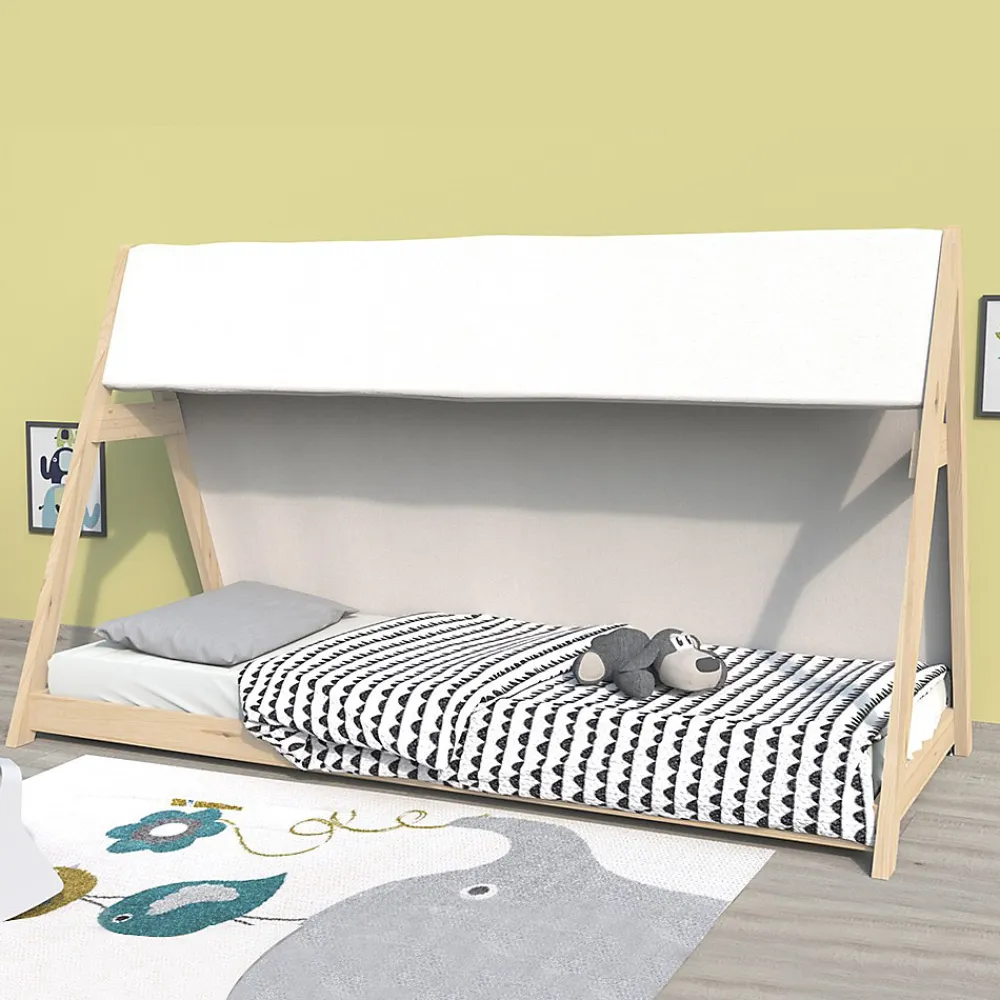 Weber Industries Lit cabane TIPI 90x200 + 1 toile + 1 sommier / Naturel*Enfant Lit Enfant