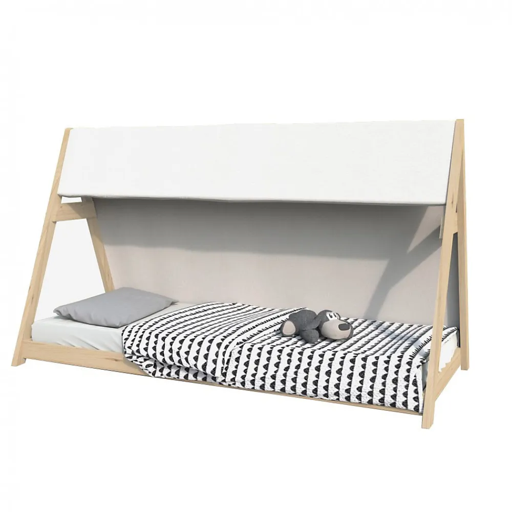 Weber Industries Lit cabane TIPI 90x200 + 1 toile + 1 sommier / Naturel*Enfant Lit Enfant