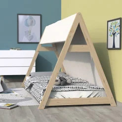 Lit cabane TIPI 70x140 + 1 toile + 1 sommier / Naturel>Weber Industries Hot
