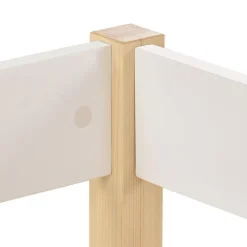Lit cabane 90x190 cm - Lit enfant mi-hauteur avec protection antichute - Bois massif - Sans Matelas - Blanc><noscript><img width=