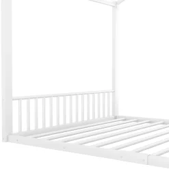 Okwish Lit Cabane 140x200 cm - Lit enfant avec Sommier à Lattes - Métal - Sans Matelas - Blanc*Enfant Lit Enfant