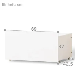 Okwish Lit cabane 90x200 cm - Lit mi-hauteur avec protection antichute et 2 tiroirs - Bois massif - Sans Matelas - Blanc*Enfant Lit Enfant