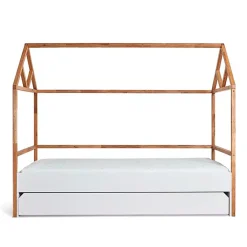 Petits-Meubles Lit cabane 90x200 sommier et tiroir inclus Bellamy Lotta Blanc*Enfant Lit Enfant