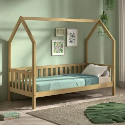 Lit cabane 90x200 sommier inclus Vipack Dallas Bois>Petits-Meubles Outlet