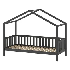 Lit cabane 90x200 sommier inclus Vipack Dallas Anthracite>Petits-Meubles Hot