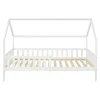 [En.Casa] Lit cabane Ydre bois de pin 120 x 200 cm blanc en.casa*Enfant Lit Enfant