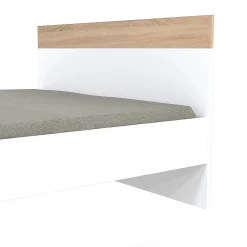 Lit CAMPER 160x200 cm / Décor chêne blanchi et blanc><noscript><img width=