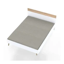 Lit CAMPER 140x190 cm / Décor Chêne blanchi et blanc><noscript><img width=
