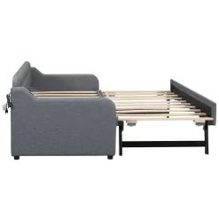 Fortuna lai Lit Canapé 90x200cm, Avec Lit Escamotable, USB, Gris*Enfant Lit Enfant
