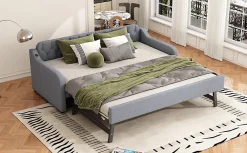 Fortuna lai Lit Canapé 90x200cm, Avec Lit Escamotable, USB, Gris*Enfant Lit Enfant