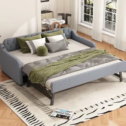 Fortuna lai Lit Canapé 90x200cm, Avec Lit Escamotable, USB, Gris*Enfant Lit Enfant