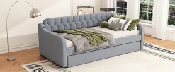 Fortuna lai Lit Canapé 90x200cm, Avec Lit Escamotable, USB, Gris*Enfant Lit Enfant
