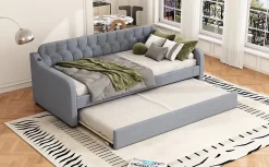 Fortuna lai Lit Canapé 90x200cm, Avec Lit Escamotable, USB, Gris*Enfant Lit Enfant
