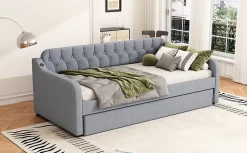 Fortuna lai Lit Canapé 90x200cm, Avec Lit Escamotable, USB, Gris*Enfant Lit Enfant