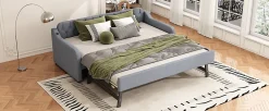 Fortuna lai Lit Canapé 90x200cm, Avec Lit Escamotable, USB, Gris*Enfant Lit Enfant