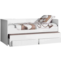 Lit capitaine 90x200 Sommier Inclus Vipack Robin - Blanc>Petits-Meubles New