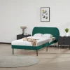 Lit capitonné Porvoo 90 x 200 cm vert foncé en.casa>[En.Casa] Online