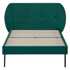 Lit capitonné Porvoo 90 x 200 cm vert foncé en.casa><noscript><img width=