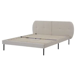 [En.Casa] Lit capitonné Porvoo 140 x 200 cm beige en.casa* Lit Double