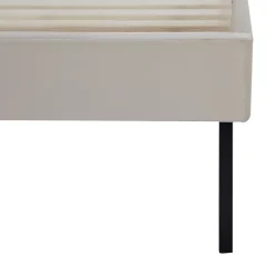 [En.Casa] Lit capitonné Porvoo 140 x 200 cm beige en.casa* Lit Double