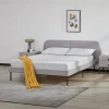 Lit capitonné Porvoo 140 x 200 cm gris en.casa>[En.Casa] New