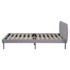 Lit capitonné Porvoo 140 x 200 cm gris en.casa><noscript><img width=