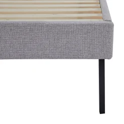 Lit capitonné Porvoo 140 x 200 cm gris en.casa><noscript><img width=