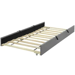 ModernLuxe Lit capitonné 90x190cm - lit gigogne - velours - gris (matelas non inclus)* Lit Gigogne