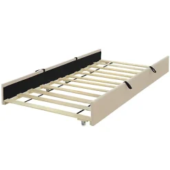 ModernLuxe Lit capitonné 90x190cm - lit gigogne - velours - beige (matelas non inclus)* Lit Gigogne