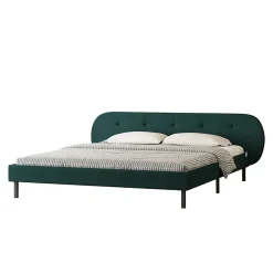 Concept Usine Lit capitonné 160x200cm vert avec tête de lit et sommier - TULSA* Lit Double